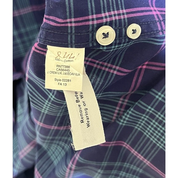 J Crew Tartan Plaid Long Sleeve Button Down Shirt Mens Size Medium Blue Pink - Picture 4 of 9